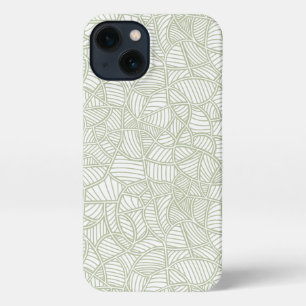 Random Leaf Mosaic Pale Green iPhone 13 Case