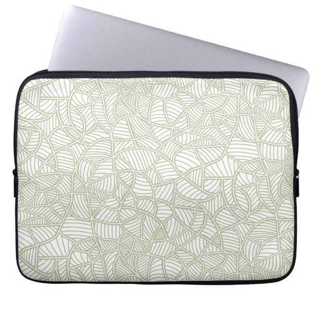 Random Leaf Mosaic Pale Green Laptop Sleeve (Front)