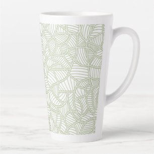 Random Leaf Mosaic Pale Green Latte Mug