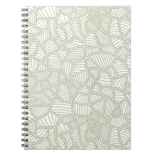 Random Leaf Mosaic Pale Green Notebook