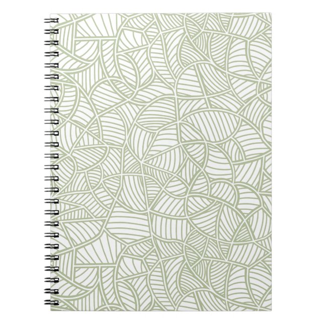 Random Leaf Mosaic Pale Green Notebook (Front)