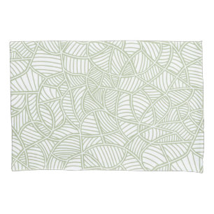 Random Leaf Mosaic Pale Green Pillowcase