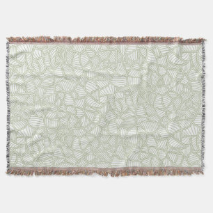 Random Leaf Mosaic Pale Green Throw Blanket
