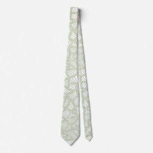 Random Leaf Mosaic Pale Green Tie