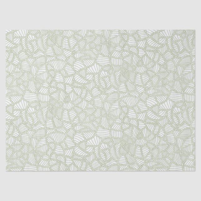 Random Leaf Mosaic Pale Green Tissue Paper (Front)