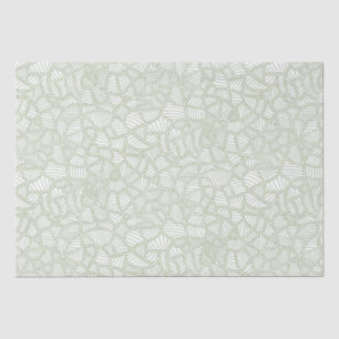 Random Leaf Mosaic Pale Green Tissue Paper