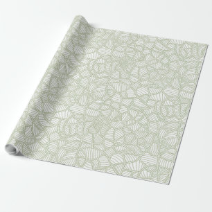 Random Leaf Mosaic Pale Green Wrapping Paper