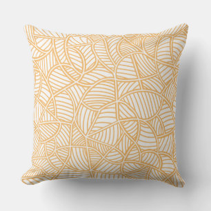 Random Leaf Mosaic Pale Orange Cushion
