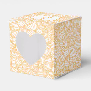 Random Leaf Mosaic Pale Orange Favour Box