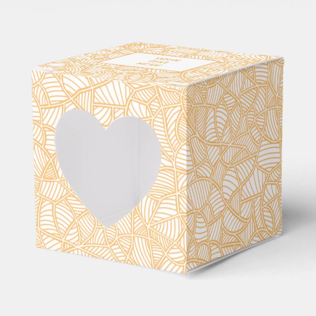 Random Leaf Mosaic Pale Orange Favour Box (Front Side)