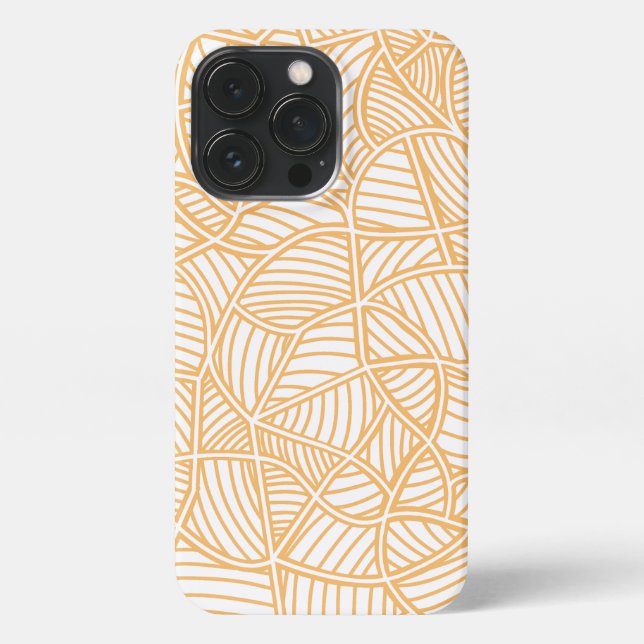 Random Leaf Mosaic Pale Orange iPhone Case (Back)