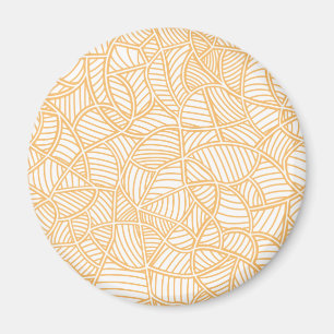 Random Leaf Mosaic Pale Orange Magnet