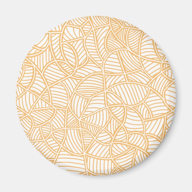 Random Leaf Mosaic Pale Orange Magnet (Front)