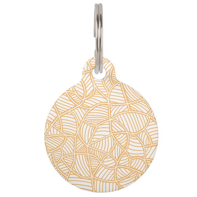 Random Leaf Mosaic Pale Orange Pet Tag (Front)