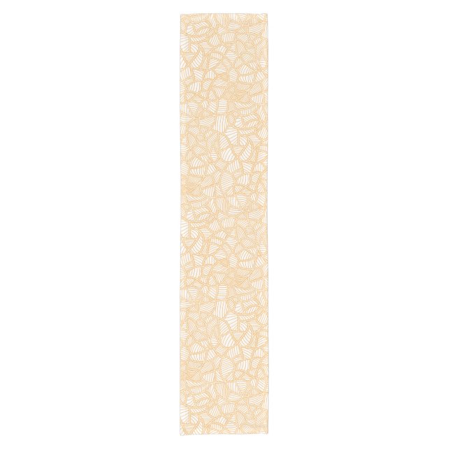 Random Leaf Mosaic Pale Orange Short Table Runner (Front)