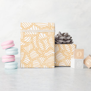 Random Leaf Mosaic Pale Orange Wrapping Paper