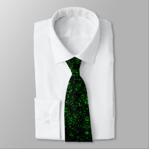 Random lines - Black with Green on Black Tie