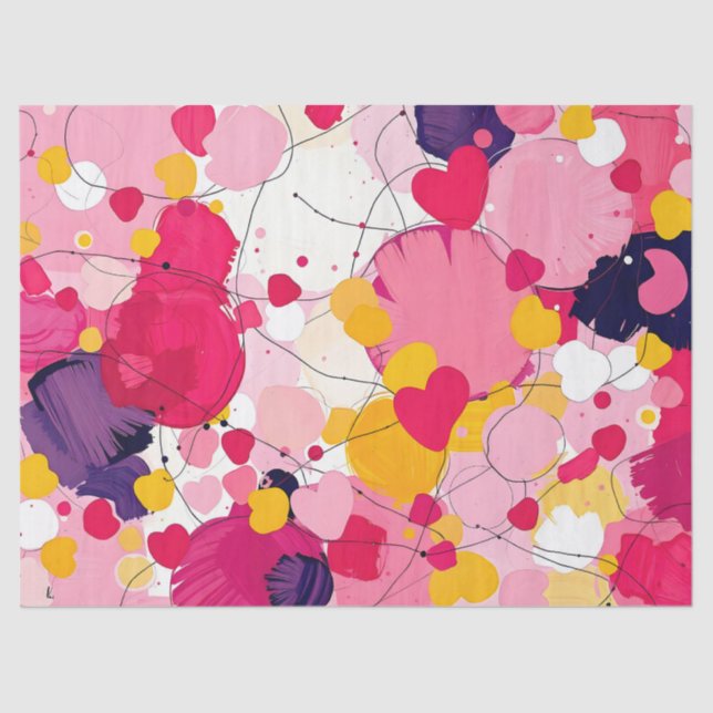 "Random Love Thoughts" - Colourful Abstract Tissue Paper (Front)