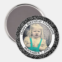 Random Number Pattern 70th Birthday Black/White