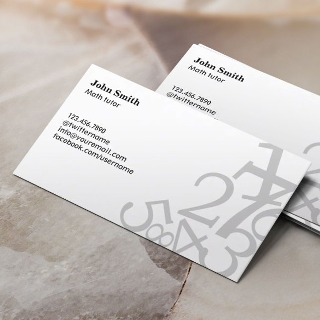 Random Numbers Math Tutor Business Cards (Creator Uploaded)