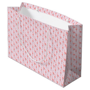 Random Pink Flamingo Bird Pattern Large Gift Bag
