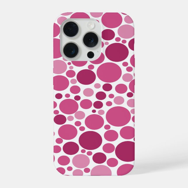 Random Polka Dot Pattern Shades of Pink iPhone Case (Back)