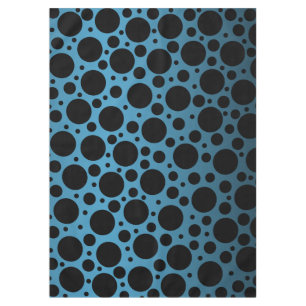 Random Polka Dots - Peacock Blue to Black Gradient Tablecloth