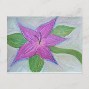 random purple flower postcard