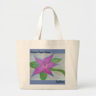 random purple flower tote