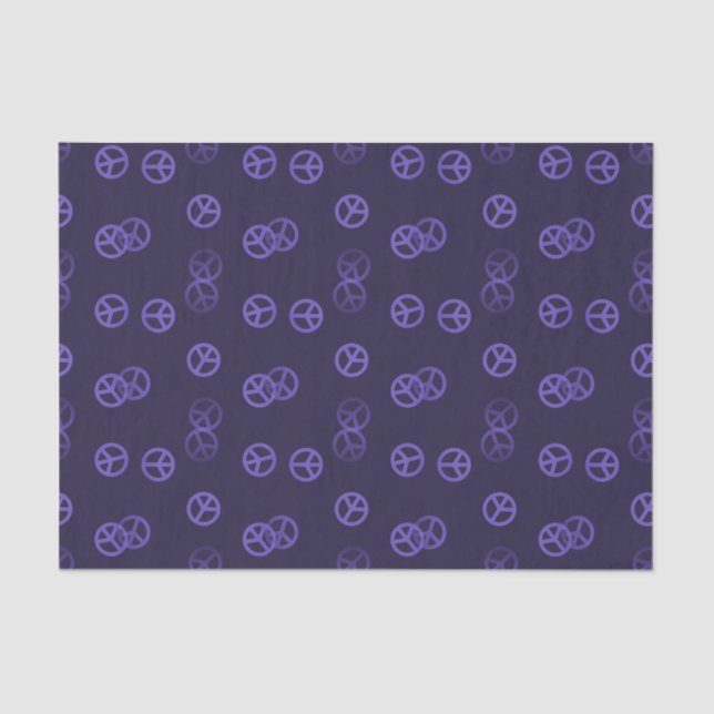 Random Purple Peace Sign Pattern Tissue Paper (Front)