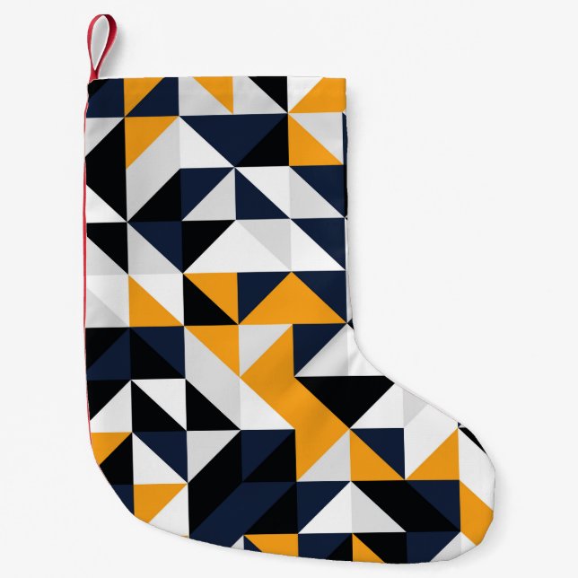 Random quarter circles: colourful pattern. small christmas stocking (Front)