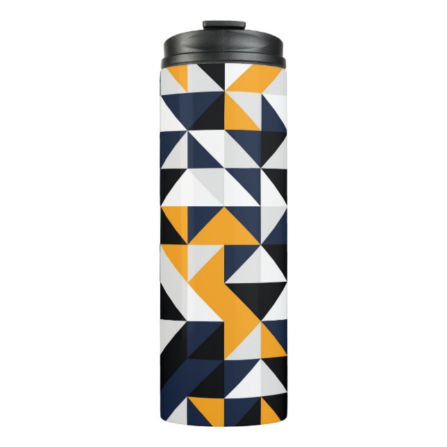 Random quarter circles: colourful pattern. thermal tumbler (Front)