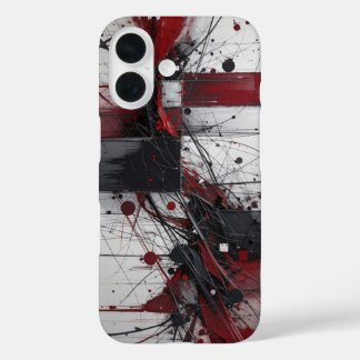 random red and black paint iPhone 16 case