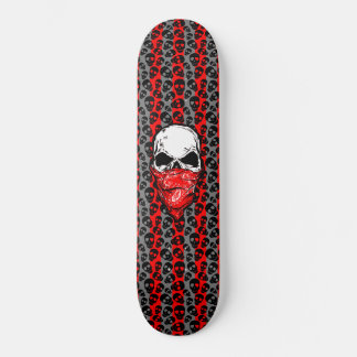 Random Skulls Pattern Red Bandanna Skull Skateboard