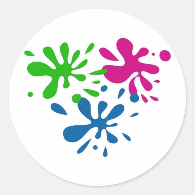 Random Splats Classic Round Sticker (Front)