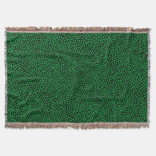 Random Spots - Grass Green on Black Throw Blanket