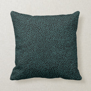 Random Spots - Moss Green on Black Cushion