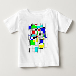 Random Squares Homage To Mondrian Baby T-Shirt