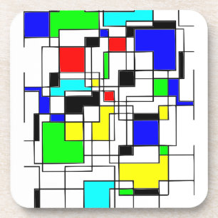 Random Squares Homage To Mondrian Coaster