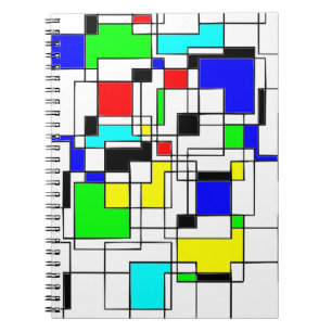 Random Squares Homage To Mondrian Notebook