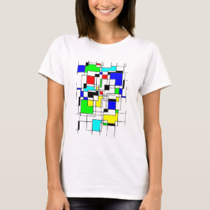 Random Squares Homage To Mondrian T-Shirt