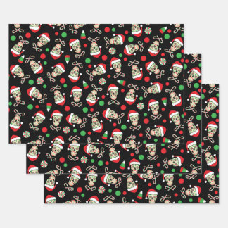Random Sugar Skull Santa Wrapping Paper Sheet