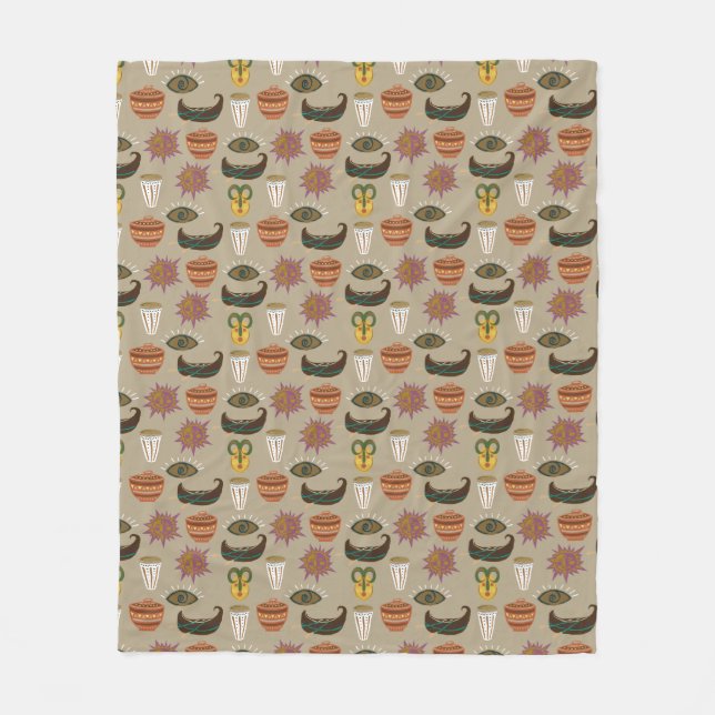 Random Symbols Abstract Pattern Fleece Blanket (Front)