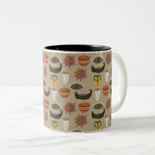 Random Symbols Abstract Pattern Two-Tone Coffee Mug