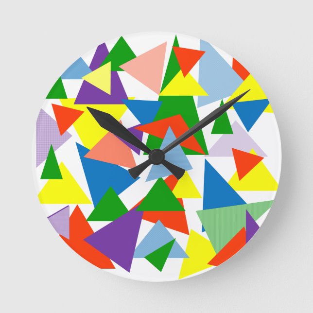Random Triangles Round Clock (Front)