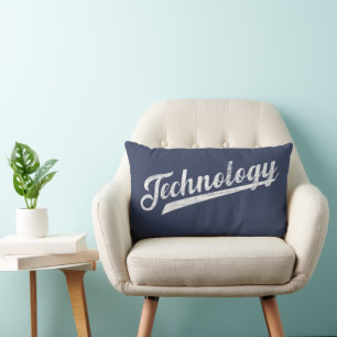 Random Varsity - Technology, custom colour Lumbar Cushion
