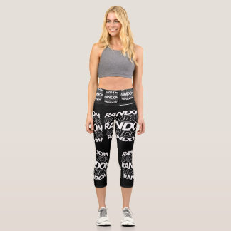 RANDOME AMEZZING FONT IN B&W COLOUR ON CAPRI LEGGINGS