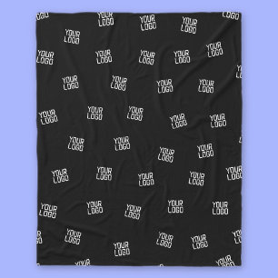 Randomly Arranged Design, Business Logo or Image Fleece Blanket