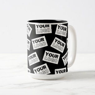 Randomly Placed Look for Your Logo or Any Photo Two-Tone Coffee Mug
