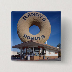 Randy's Doughnuts California Architecture 15 Cm Square Badge